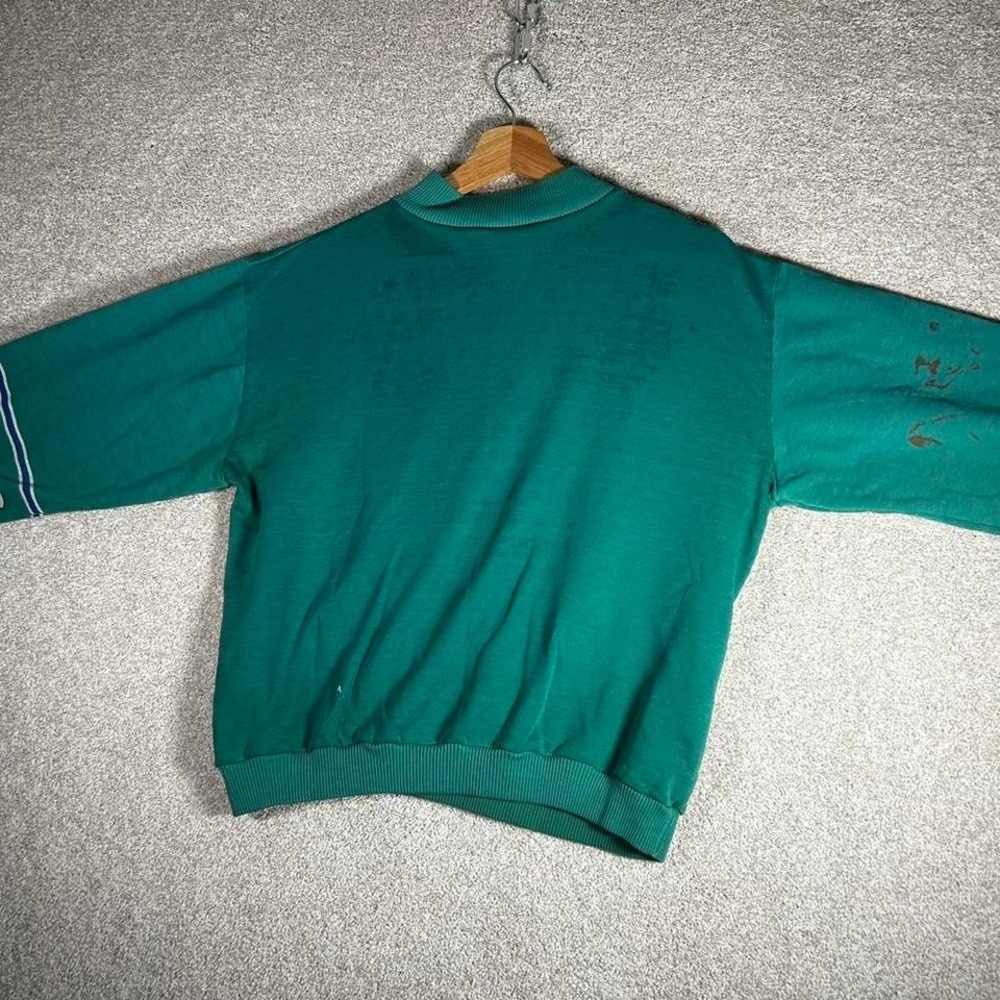 Vintage 80s Scottish dogs blowout brand retro teal crewneck sweatshirt - Picture 2 of 6